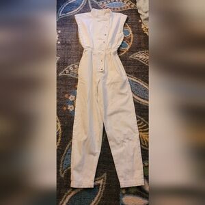 Chic Mango Off-White Button-Up Jumpsuit/playsuit